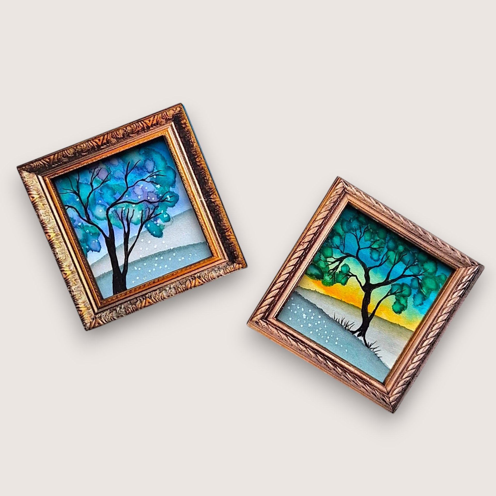 2 Tiny Original Paintings