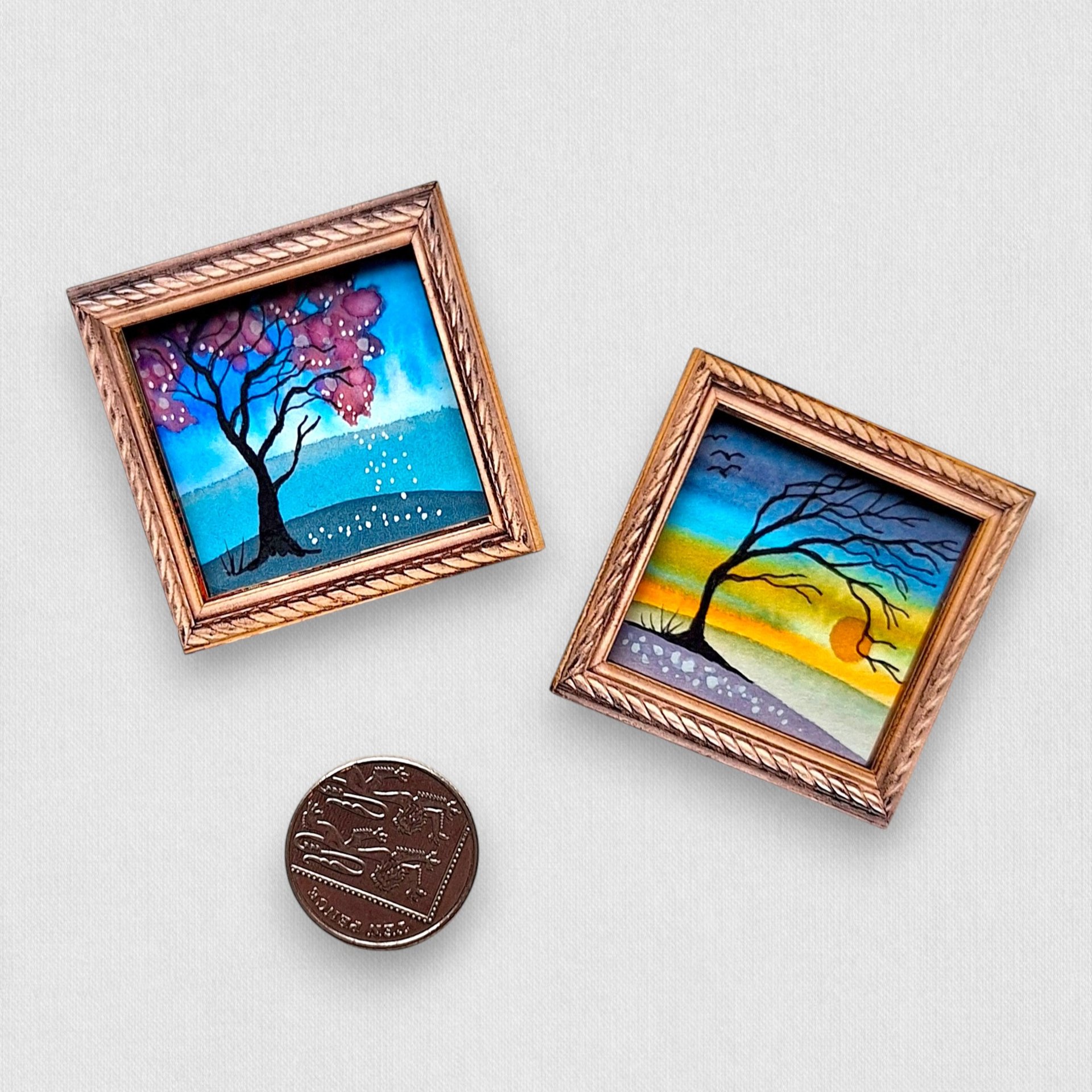 2 Tiny Original Paintings
