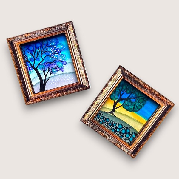 2 Tiny Original Paintings