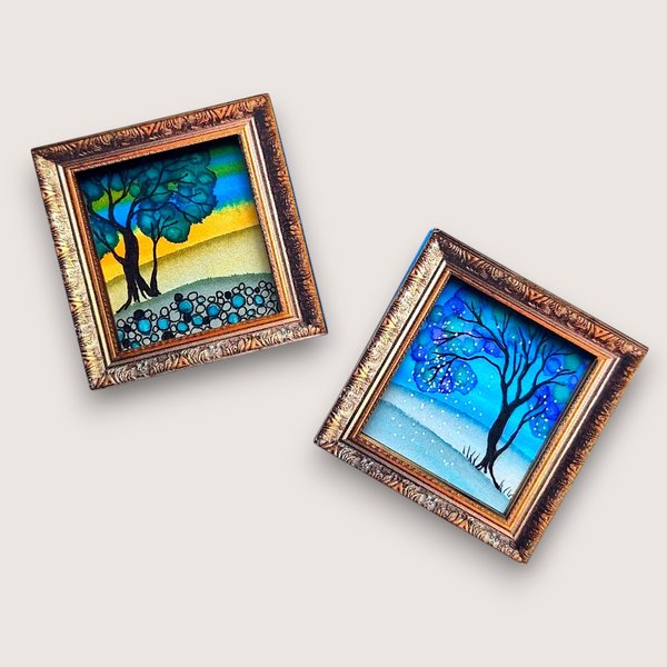 2 Tiny Original Paintings